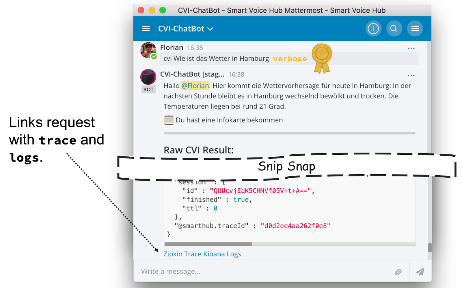 Chatbot to interact with the application