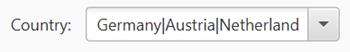 Pipe operator for multiple country selection